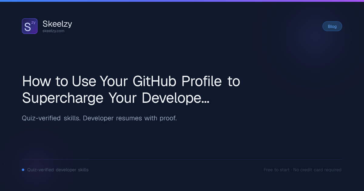 GitHub Profile Tips for Developer Resumes | Skeelzy