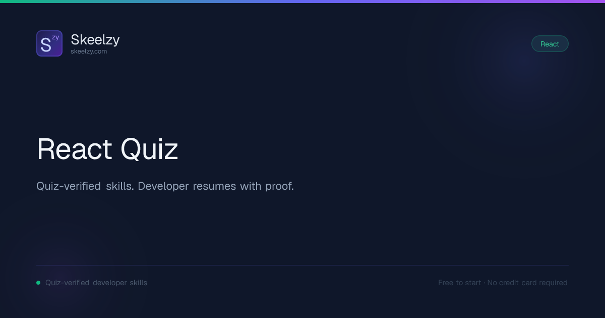 React Quiz – Test Your Real Skill Level | Skeelzy